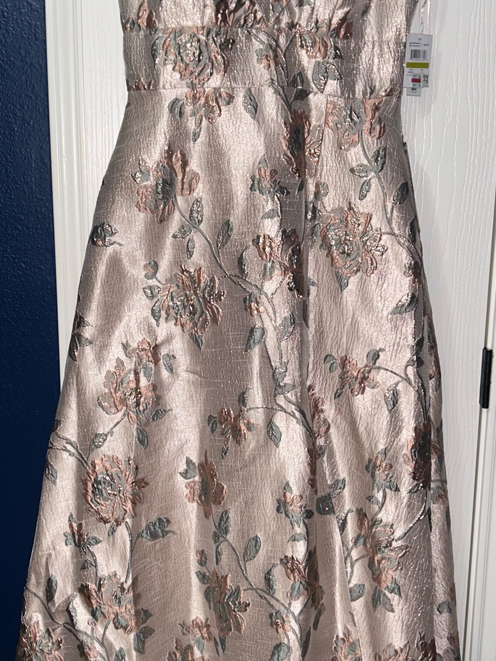 Me Blush Floral Jacquard A-Line Dress